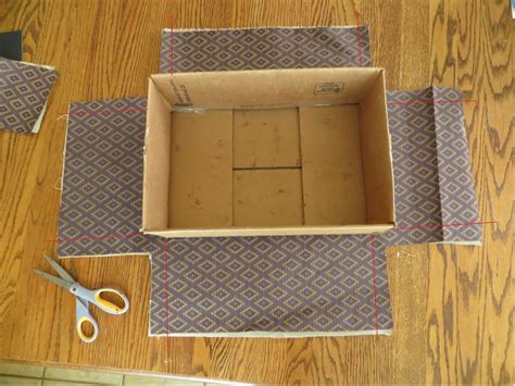 how to line a metal box|covering a box with fabric.